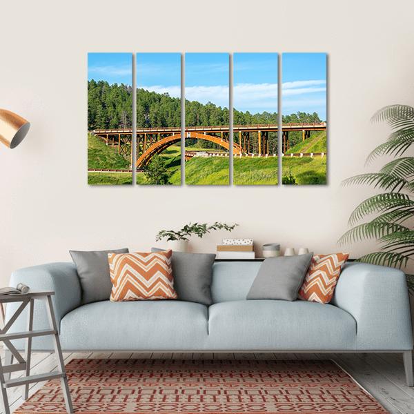 Highway Overpass In Black Hills Canvas Wall Art-5 Horizontal-Gallery Wrap-22" x 12"-Tiaracle
