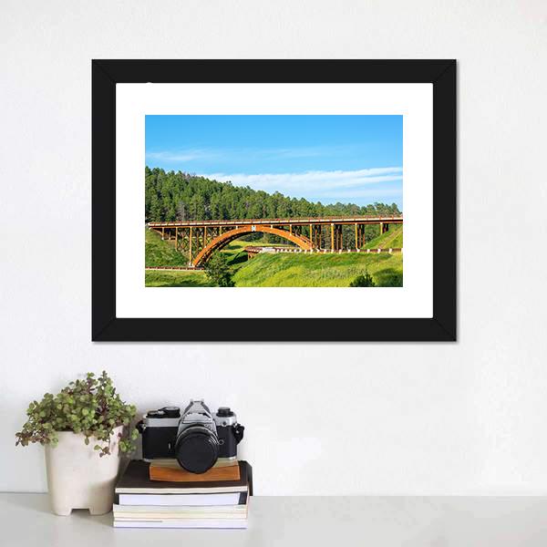 Highway Overpass In Black Hills Canvas Wall Art-1 Piece-Framed Print-20" x 16"-Tiaracle