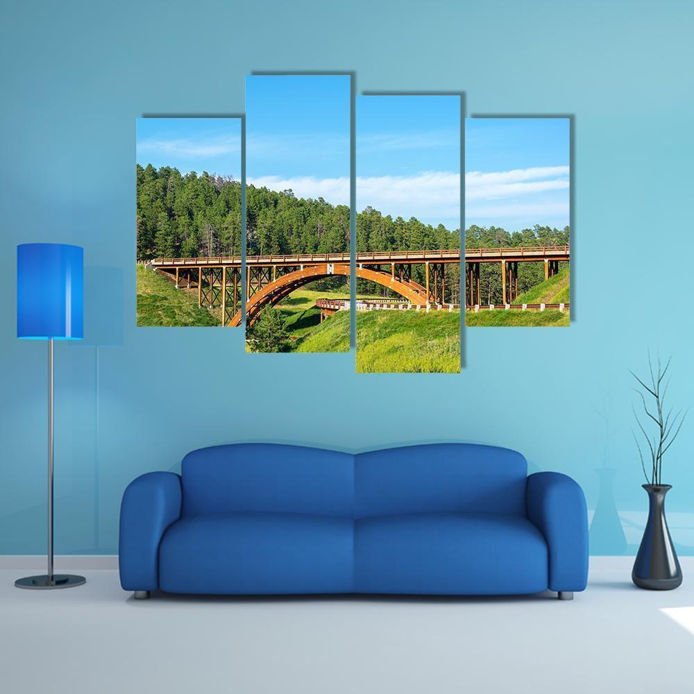 Highway Overpass In Black Hills Canvas Wall Art-4 Pop-Gallery Wrap-50" x 32"-Tiaracle