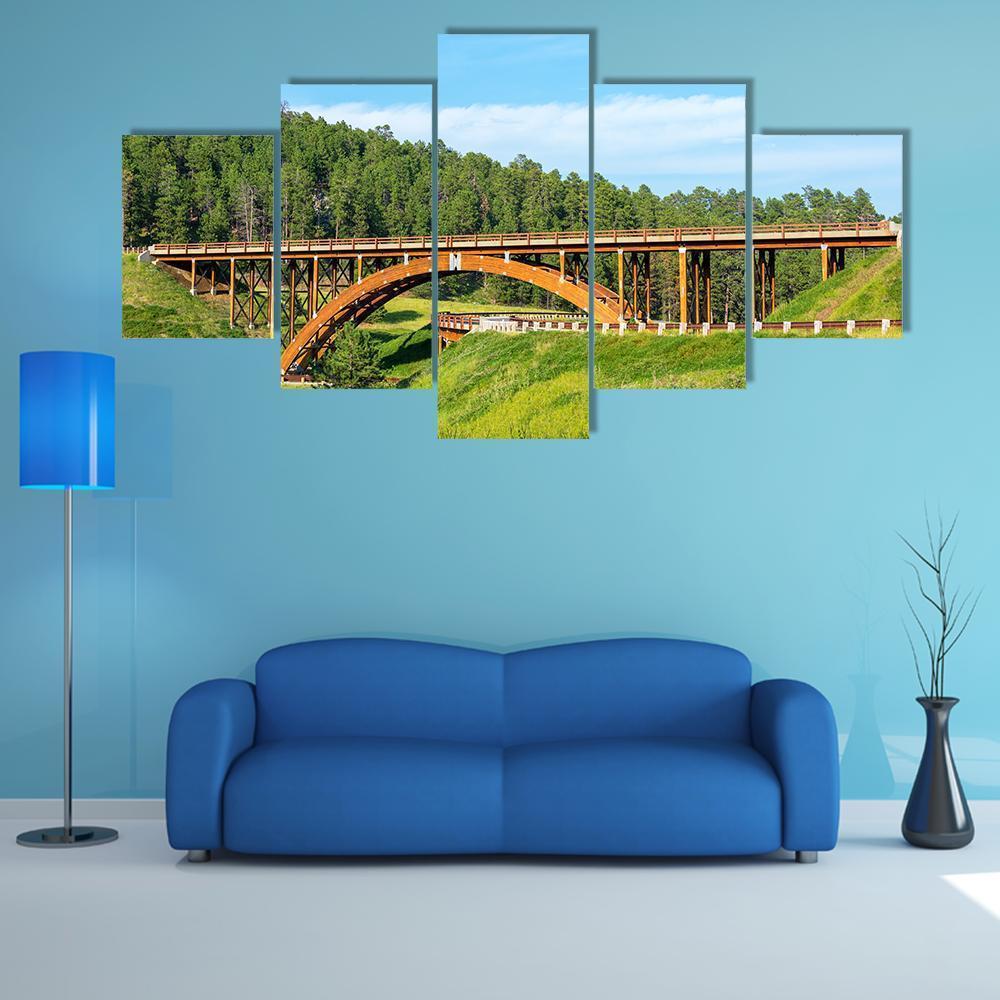 Highway Overpass In Black Hills Canvas Wall Art-5 Star-Gallery Wrap-62" x 32"-Tiaracle