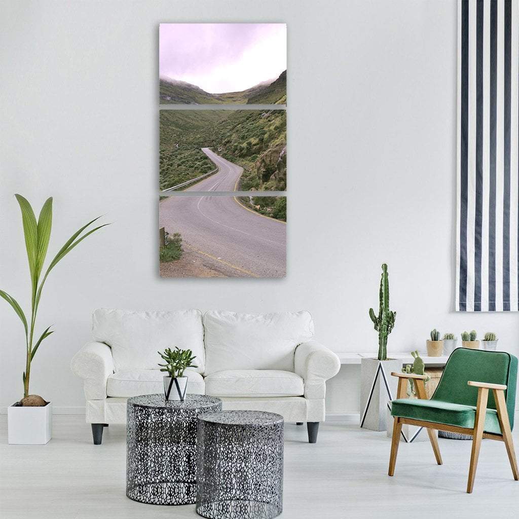 Highway Travel In Lesotho Africa Vertical Canvas Wall Art-3 Vertical-Gallery Wrap-12" x 25"-Tiaracle