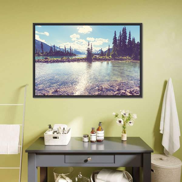 Hike In Garibaldi Lake Canvas Wall Art-1 Piece-Floating Frame-24" x 16"-Tiaracle