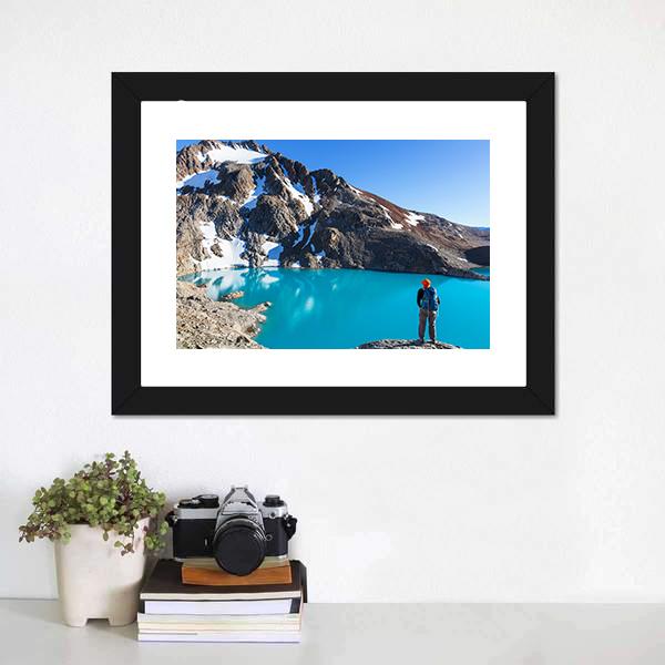 Hike In Patagonia Canvas Wall Art-1 Piece-Framed Print-20" x 16"-Tiaracle