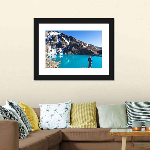 Hike In Patagonia Canvas Wall Art-5 Horizontal-Gallery Wrap-22" x 12"-Tiaracle