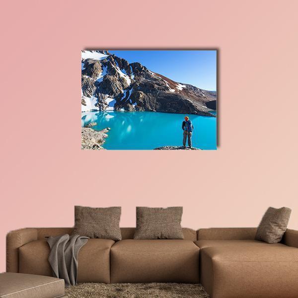 Hike In Patagonia Canvas Wall Art-1 Piece-Gallery Wrap-48" x 32"-Tiaracle