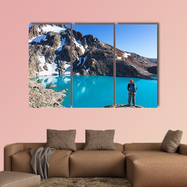 Hike In Patagonia Canvas Wall Art-3 Horizontal-Gallery Wrap-37" x 24"-Tiaracle
