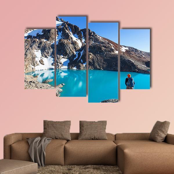 Hike In Patagonia Canvas Wall Art-4 Pop-Gallery Wrap-50" x 32"-Tiaracle