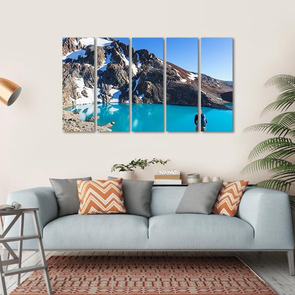 Hike In Patagonia Canvas Wall Art-5 Horizontal-Gallery Wrap-22" x 12"-Tiaracle