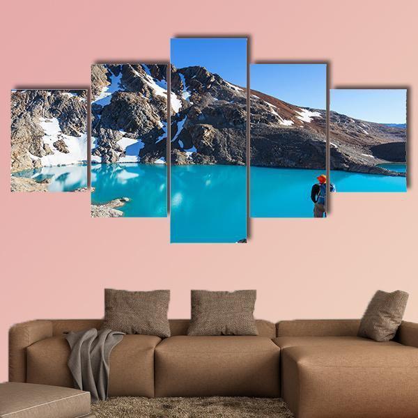 Hike In Patagonia Canvas Wall Art-5 Star-Gallery Wrap-62" x 32"-Tiaracle