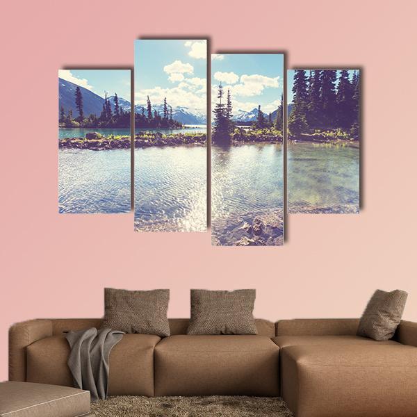 Hike In Garibaldi Lake Canvas Wall Art-4 Pop-Gallery Wrap-50" x 32"-Tiaracle