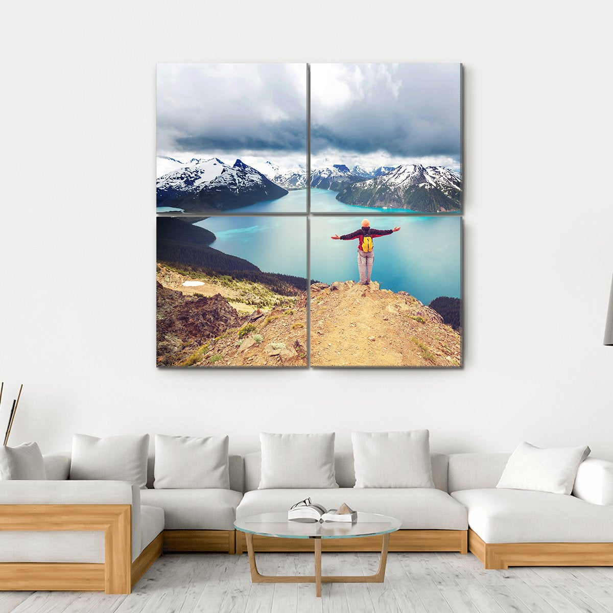 Hike To Garibaldi Lake Canvas Wall Art-4 Square-Gallery Wrap-17" x 17"-Tiaracle