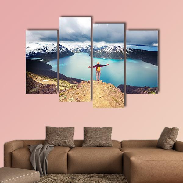 Hike To Garibaldi Lake Canvas Wall Art-4 Pop-Gallery Wrap-50" x 32"-Tiaracle