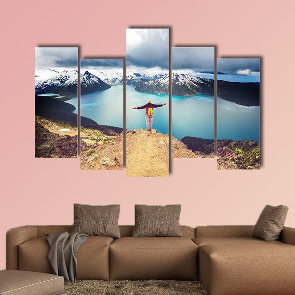 Hike To Garibaldi Lake Canvas Wall Art-5 Pop-Gallery Wrap-47" x 32"-Tiaracle