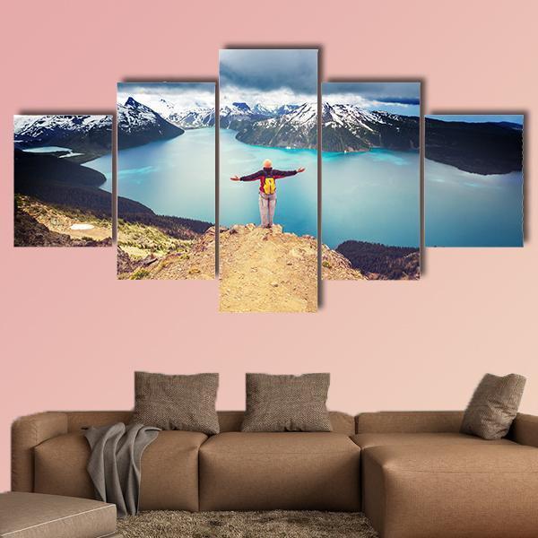 Hike To Garibaldi Lake Canvas Wall Art-5 Pop-Gallery Wrap-47" x 32"-Tiaracle
