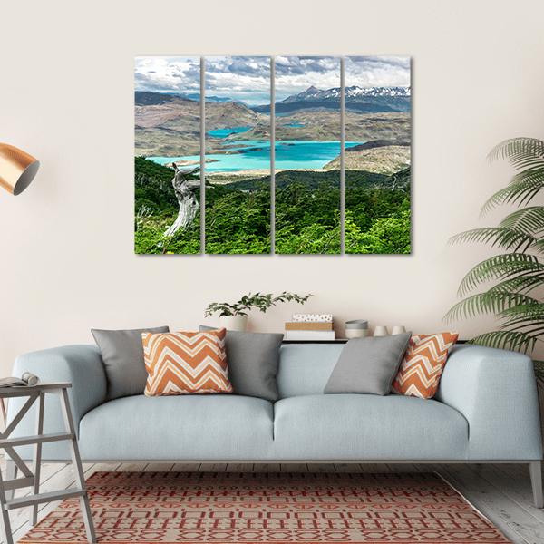 Hiking To Britanico Canvas Wall Art-4 Horizontal-Gallery Wrap-34" x 24"-Tiaracle