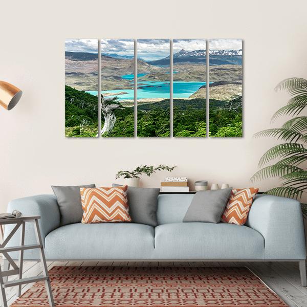 Hiking To Britanico Canvas Wall Art-5 Horizontal-Gallery Wrap-22" x 12"-Tiaracle