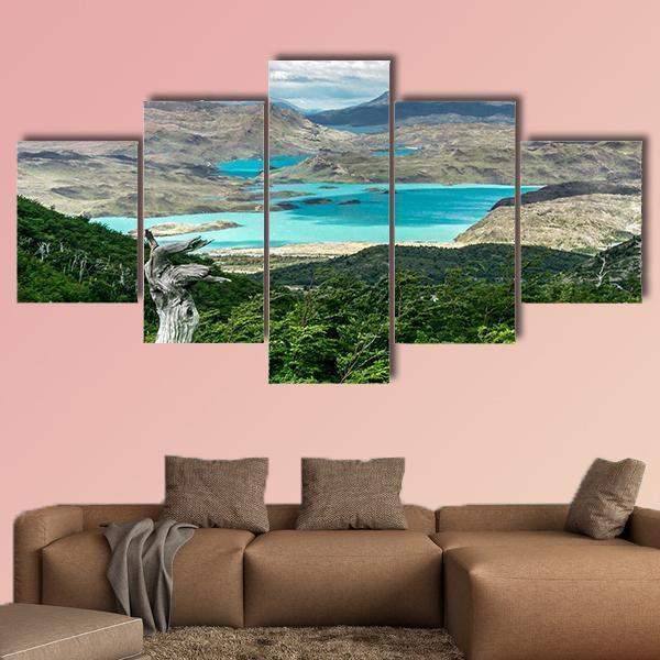 Hiking To Britanico Canvas Wall Art-5 Star-Gallery Wrap-62" x 32"-Tiaracle