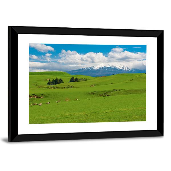 Hill covered By Green Grass Canvas Wall Art-3 Horizontal-Gallery Wrap-25" x 16"-Tiaracle