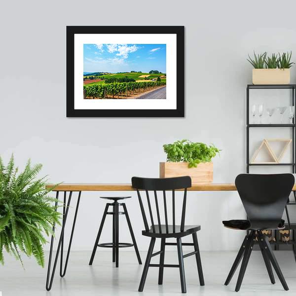 Hills Covered In Vineyards Canvas Wall Art-3 Horizontal-Gallery Wrap-25" x 16"-Tiaracle