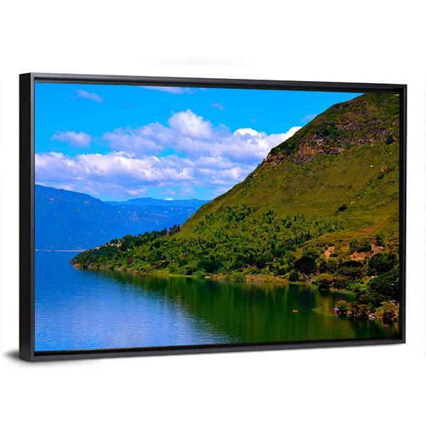 Hills Surrounding Lake Atitlan Canvas Wall Art-3 Horizontal-Gallery Wrap-25" x 16"-Tiaracle
