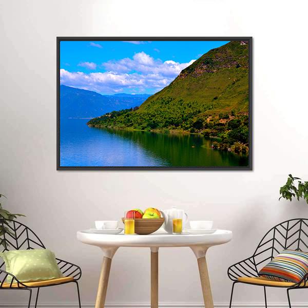 Hills Surrounding Lake Atitlan Canvas Wall Art-3 Horizontal-Gallery Wrap-25" x 16"-Tiaracle