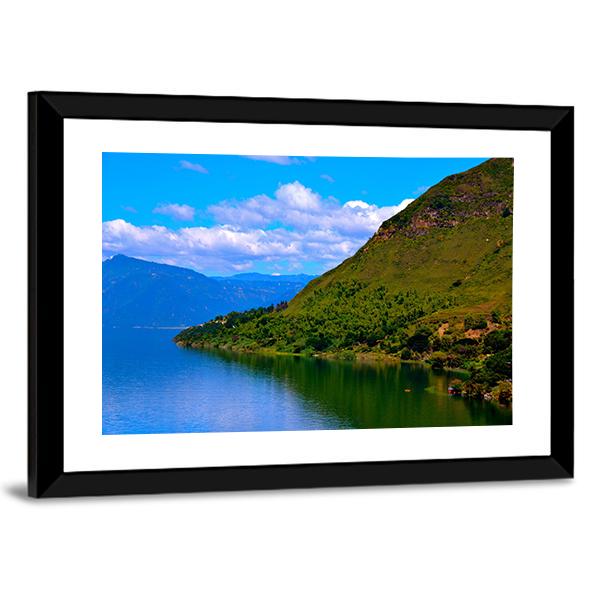 Hills Surrounding Lake Atitlan Canvas Wall Art-3 Horizontal-Gallery Wrap-25" x 16"-Tiaracle