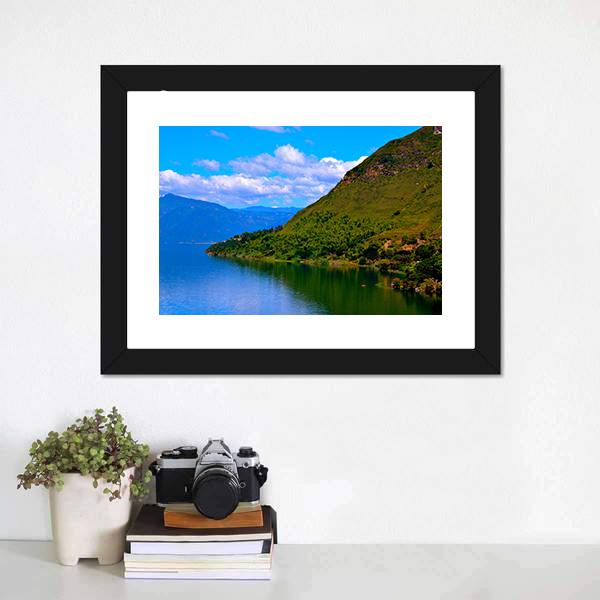 Hills Surrounding Lake Atitlan Canvas Wall Art-1 Piece-Framed Print-20" x 16"-Tiaracle