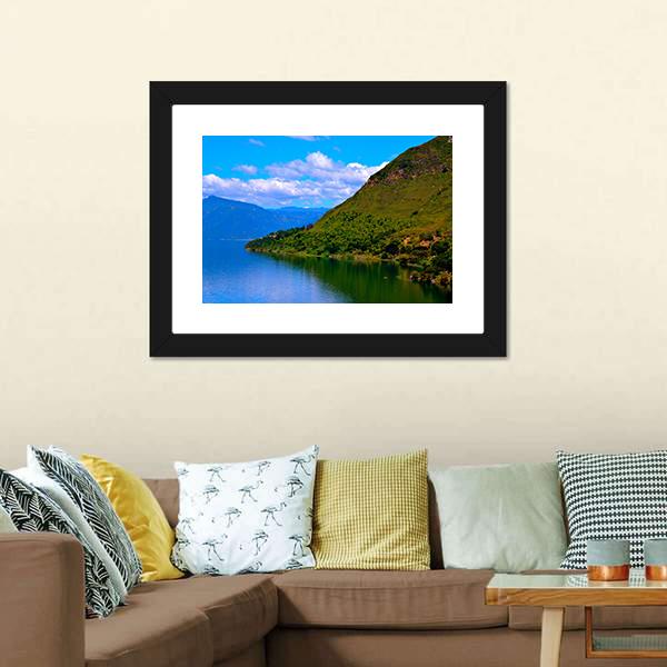 Hills Surrounding Lake Atitlan Canvas Wall Art-3 Horizontal-Gallery Wrap-25" x 16"-Tiaracle