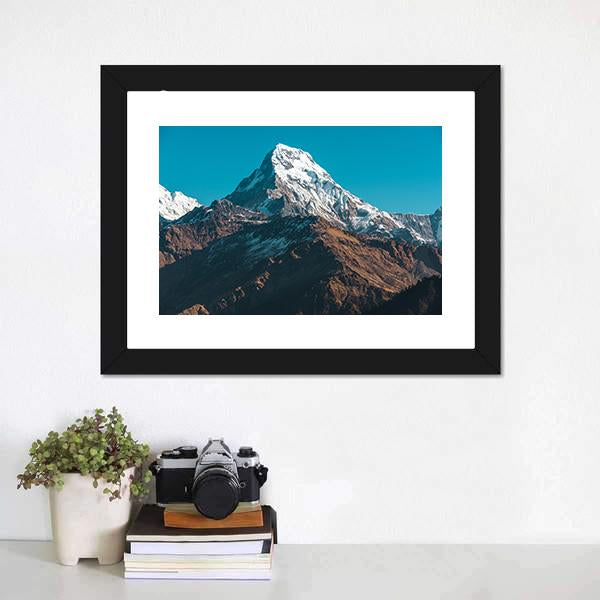 Himalaya Mountains Nepal Canvas Wall Art-1 Piece-Framed Print-20" x 16"-Tiaracle