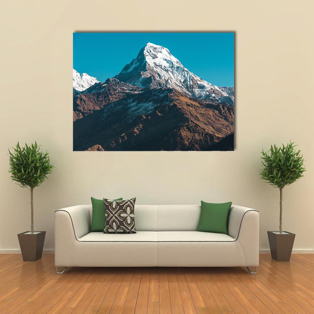 Himalaya Mountains Nepal Canvas Wall Art-1 Piece-Gallery Wrap-24" x 16"-Tiaracle