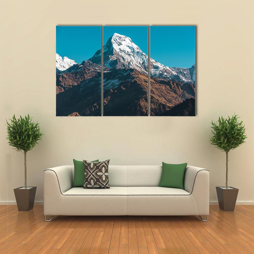 Himalaya Mountains Nepal Canvas Wall Art-1 Piece-Gallery Wrap-24" x 16"-Tiaracle