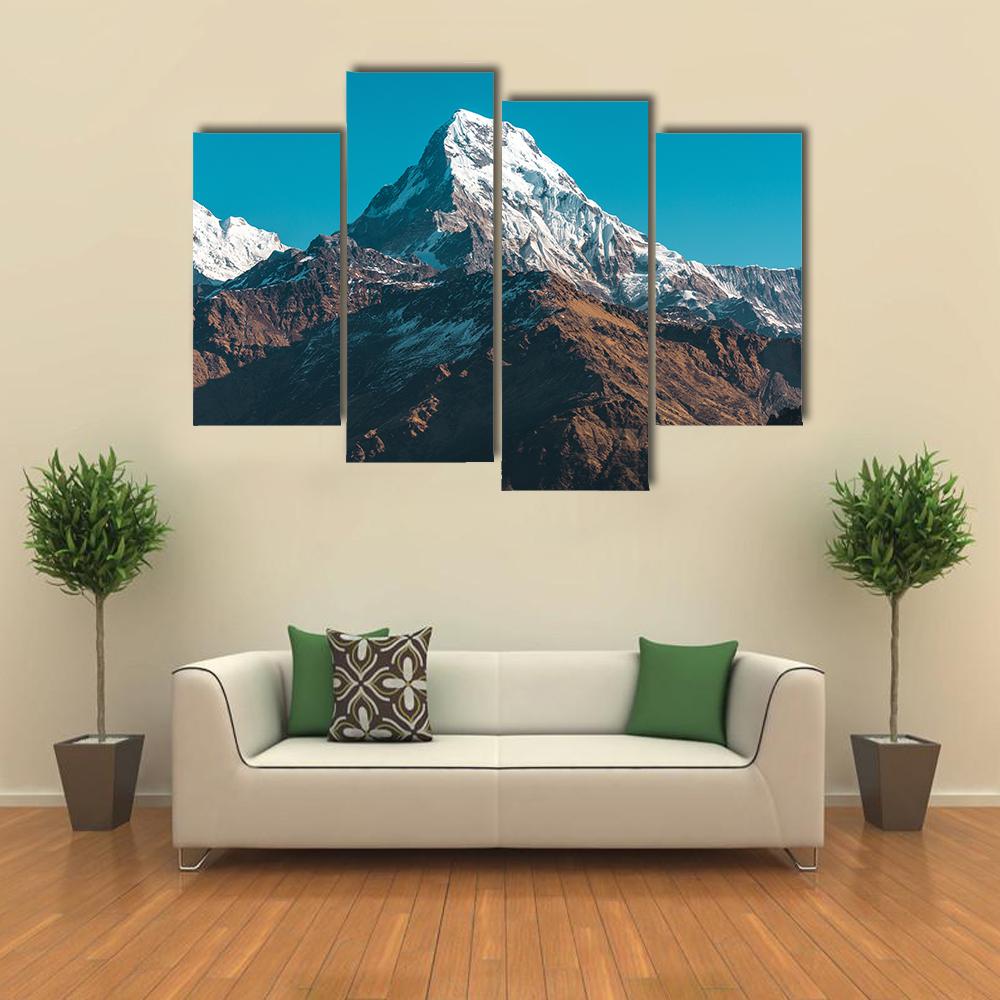 Himalaya Mountains Nepal Canvas Wall Art-4 Pop-Gallery Wrap-34" x 20"-Tiaracle