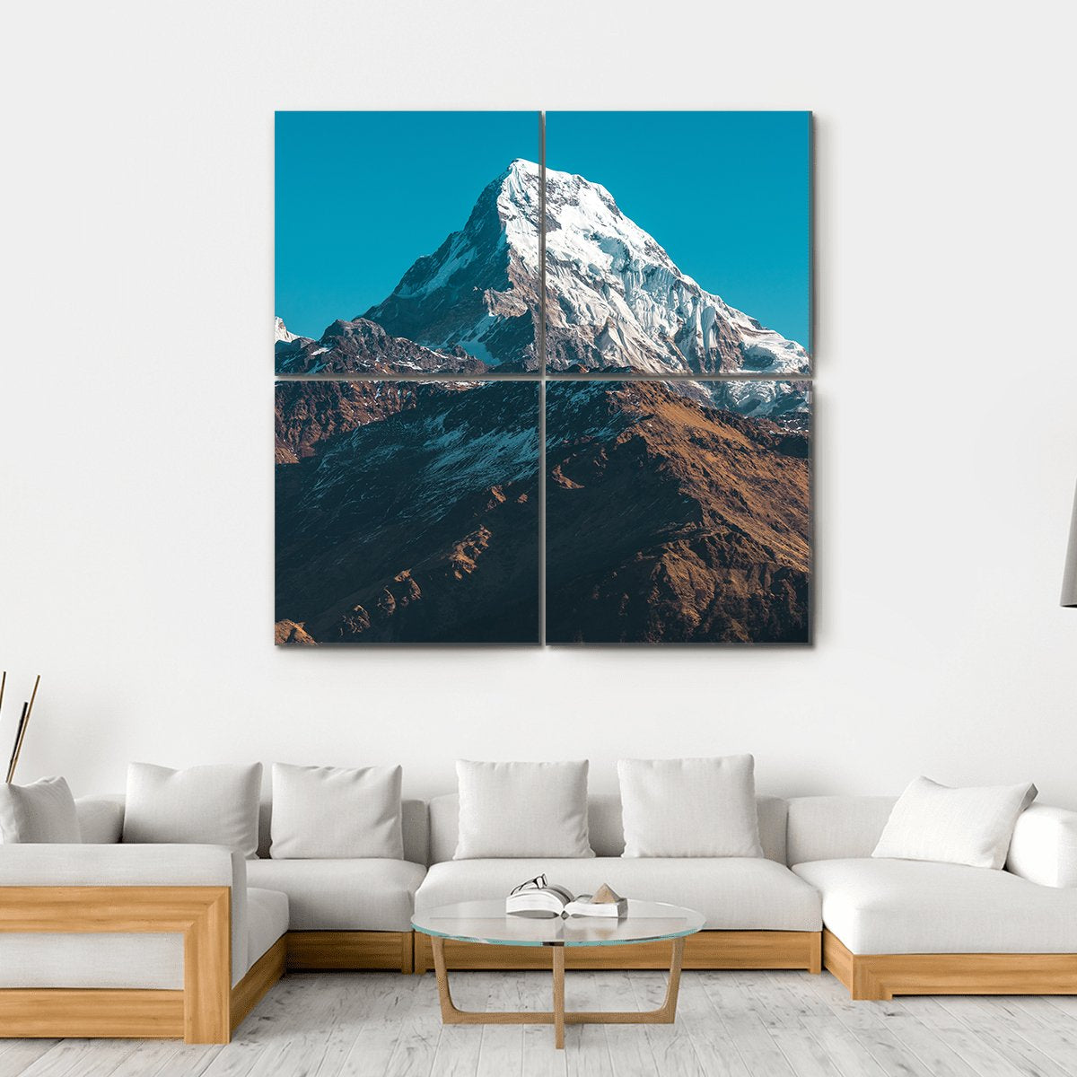 Himalaya Mountains Nepal Canvas Wall Art-4 Square-Gallery Wrap-17" x 17"-Tiaracle