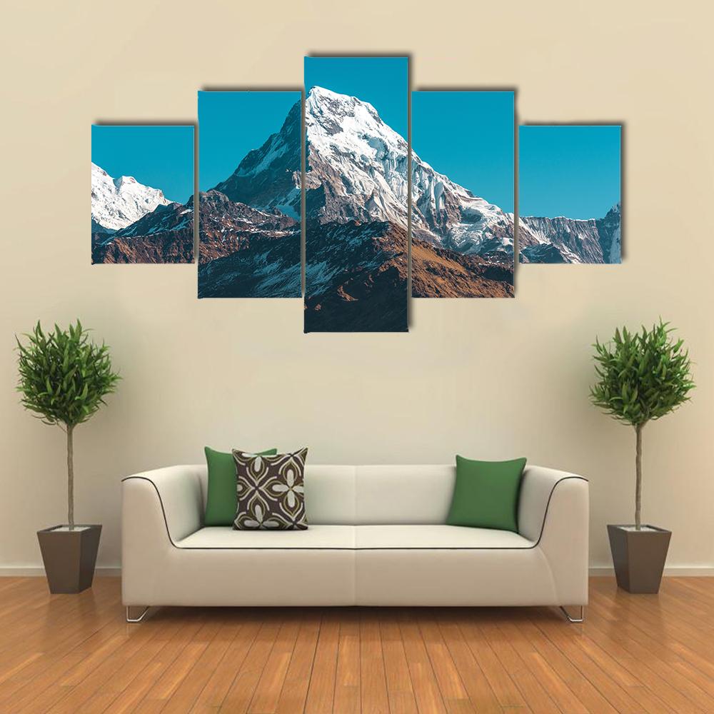 Himalaya Mountains Nepal Canvas Wall Art-5 Star-Gallery Wrap-42" x 21"-Tiaracle