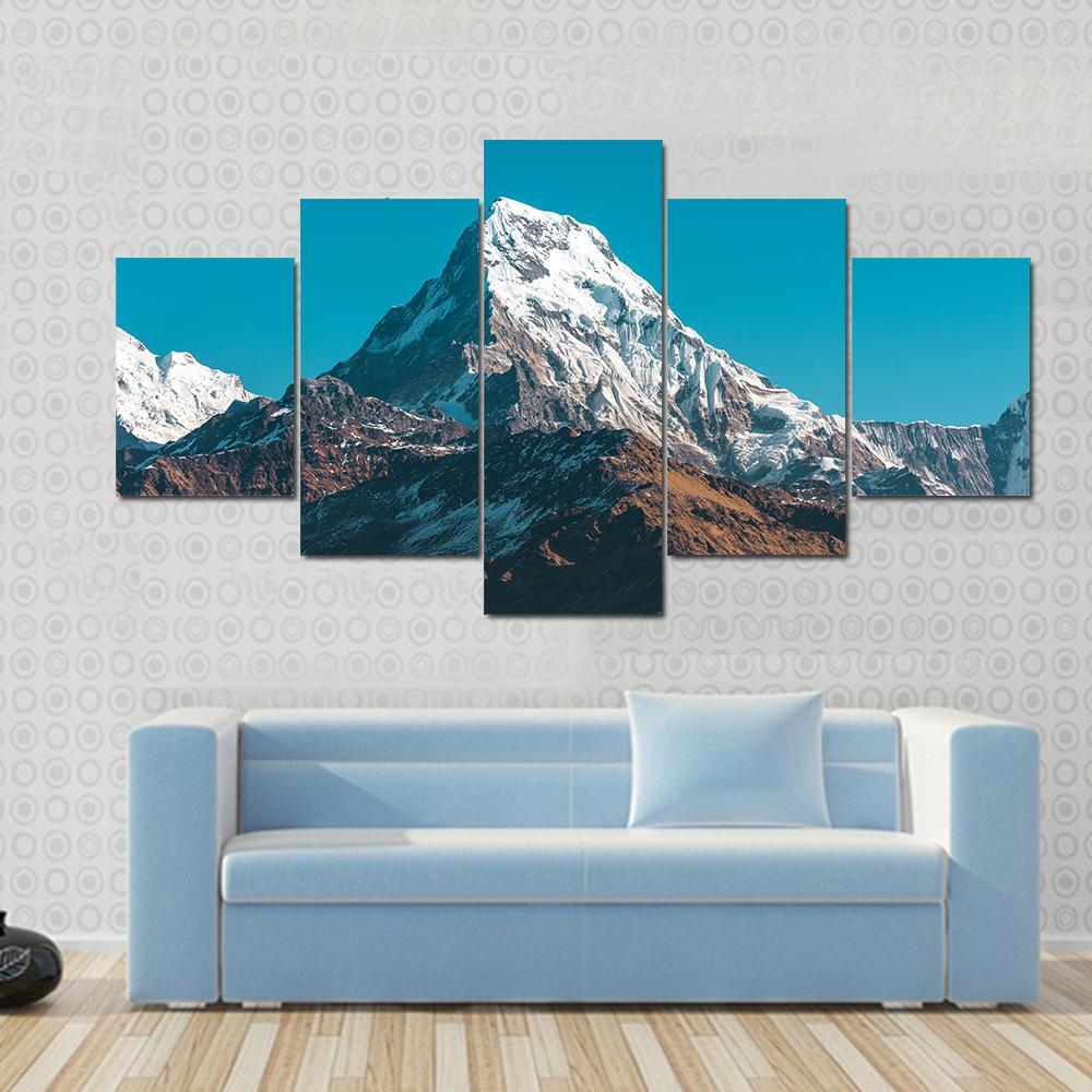 Himalaya Mountains Nepal Canvas Wall Art-5 Star-Gallery Wrap-62" x 32"-Tiaracle