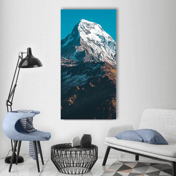 Himalaya Mountains Nepal Vertical Canvas Wall Art-1 Vertical-Gallery Wrap-12" x 24"-Tiaracle