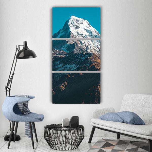 Himalaya Mountains Nepal Vertical Canvas Wall Art-3 Vertical-Gallery Wrap-12" x 25"-Tiaracle