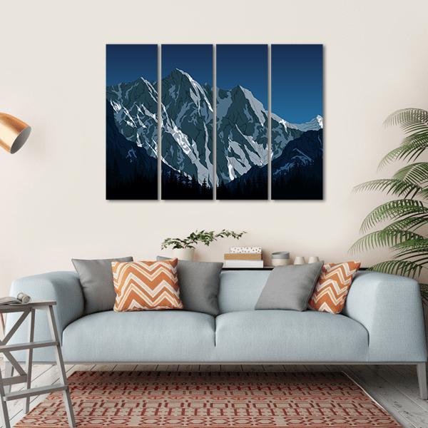 Himalayan Mountain Landscape Canvas Wall Art-4 Horizontal-Gallery Wrap-34" x 24"-Tiaracle