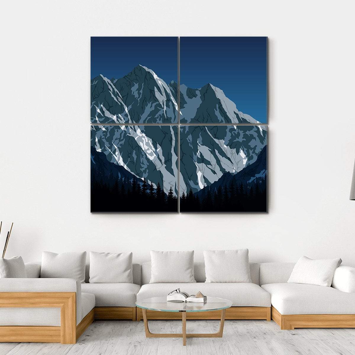 Himalayan Mountain Landscape Canvas Wall Art-4 Square-Gallery Wrap-17" x 17"-Tiaracle