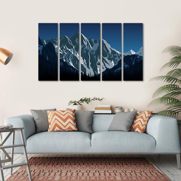 Himalayan Mountain Landscape Canvas Wall Art-5 Horizontal-Gallery Wrap-22" x 12"-Tiaracle