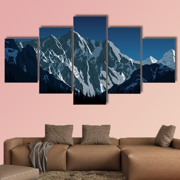 Himalayan Mountain Landscape Canvas Wall Art-5 Star-Gallery Wrap-42" x 21"-Tiaracle