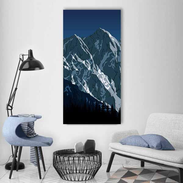 Himalayan Mountain Landscape Vertical Canvas Wall Art-1 Vertical-Gallery Wrap-12" x 24"-Tiaracle