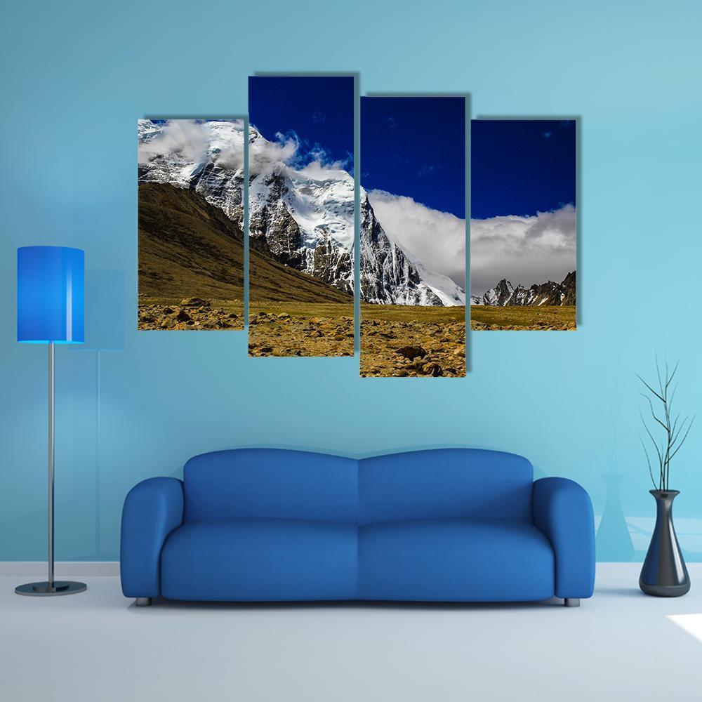 Himalayan Mountains Canvas Wall Art-4 Pop-Gallery Wrap-50" x 32"-Tiaracle