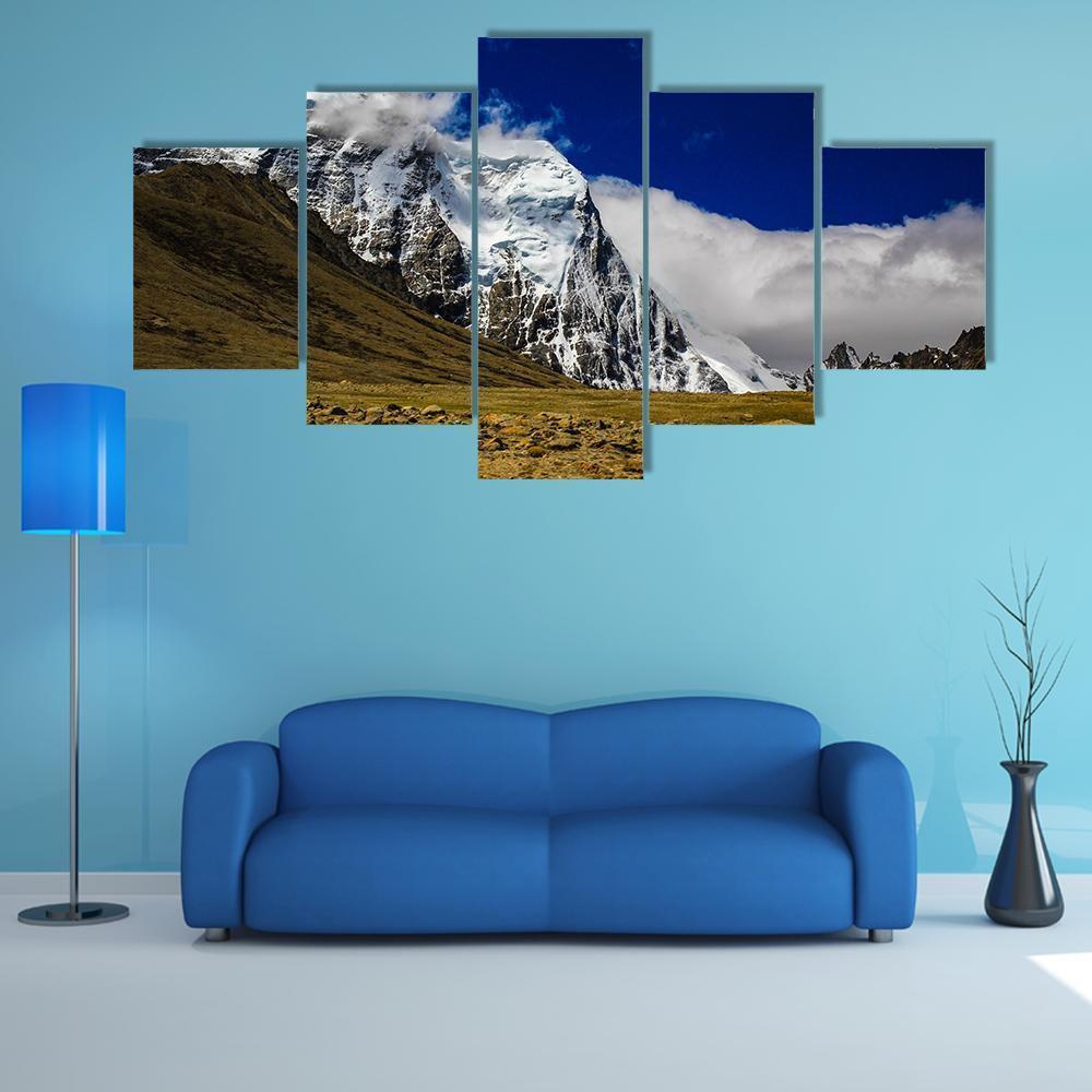 Himalayan Mountains Canvas Wall Art-5 Star-Gallery Wrap-62" x 32"-Tiaracle