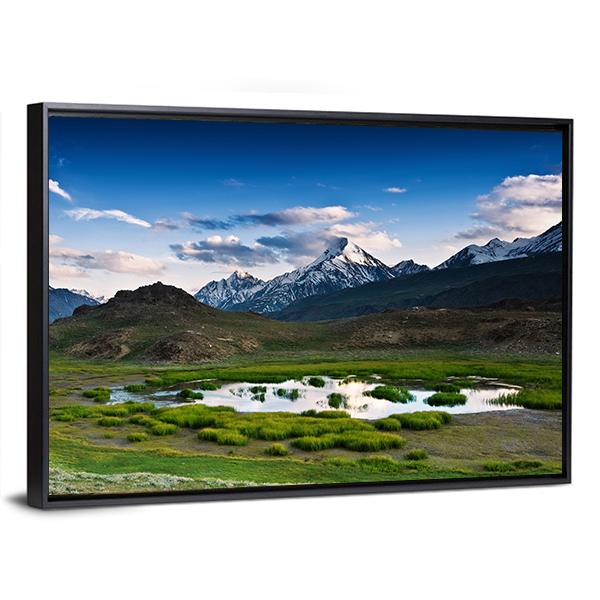 Himalayas Lake In Summer Time Canvas Wall Art-3 Horizontal-Gallery Wrap-25" x 16"-Tiaracle