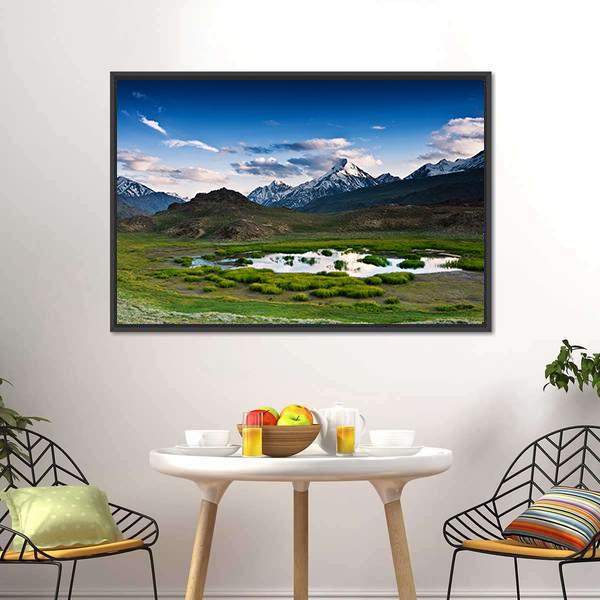 Himalayas Lake In Summer Time Canvas Wall Art-3 Horizontal-Gallery Wrap-25" x 16"-Tiaracle