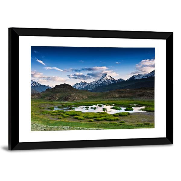 Himalayas Lake In Summer Time Canvas Wall Art-3 Horizontal-Gallery Wrap-25" x 16"-Tiaracle