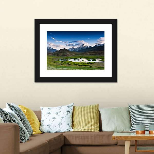 Himalayas Lake In Summer Time Canvas Wall Art-3 Horizontal-Gallery Wrap-25" x 16"-Tiaracle