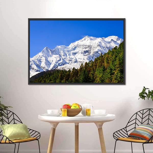 Himalayas Mountain Peak Canvas Wall Art-5 Horizontal-Gallery Wrap-22" x 12"-Tiaracle