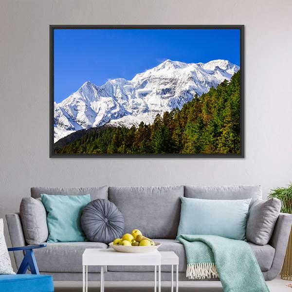 Himalayas Mountain Peak Canvas Wall Art-5 Horizontal-Gallery Wrap-22" x 12"-Tiaracle